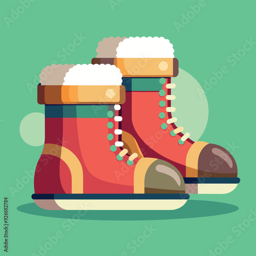 Winter Boots Vector Design Illustration