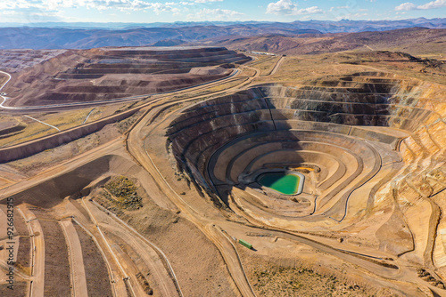 Bild auf Leinwand Closed and environmentally remediated mine open pit
