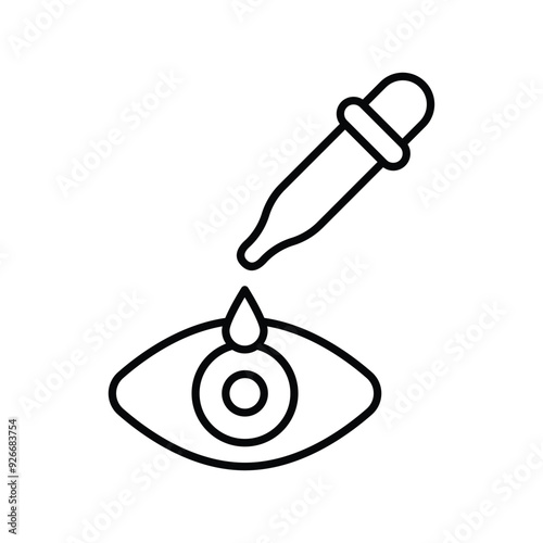optometrist line icon with white background vector stock illustration