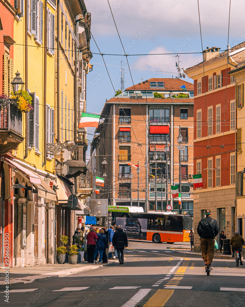 city street in Parma Emilia Romagna