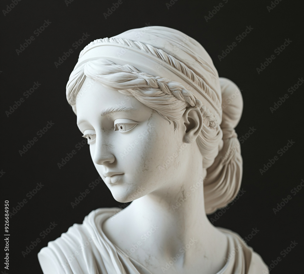 Classical Statue of Woman with Braided Hair. Classical Statue of Woman with Braided Hair.