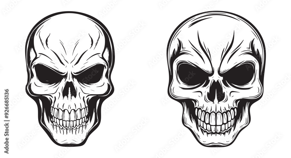 Skulls smile vector Silhouette Skulls smile vector Silhouette