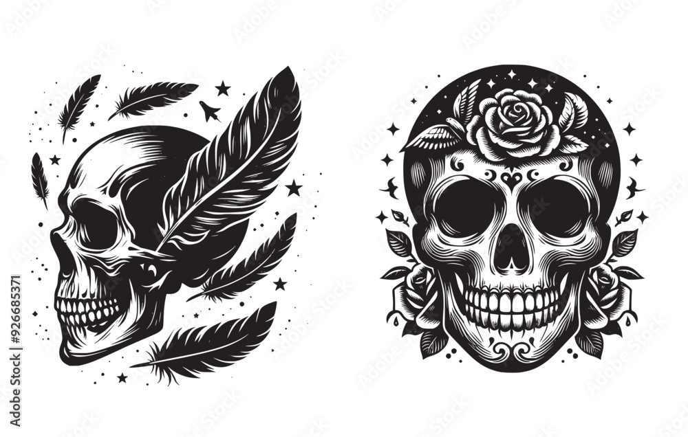 Obraz premium skull vector illustration