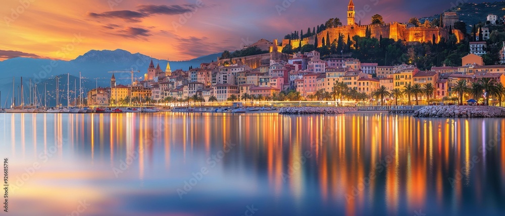  AI generator image of view, scenery, landscape, beautiful nature,night time