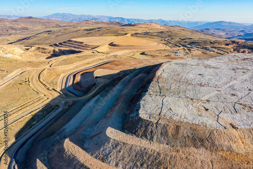 I open pit mine leaching pad photo