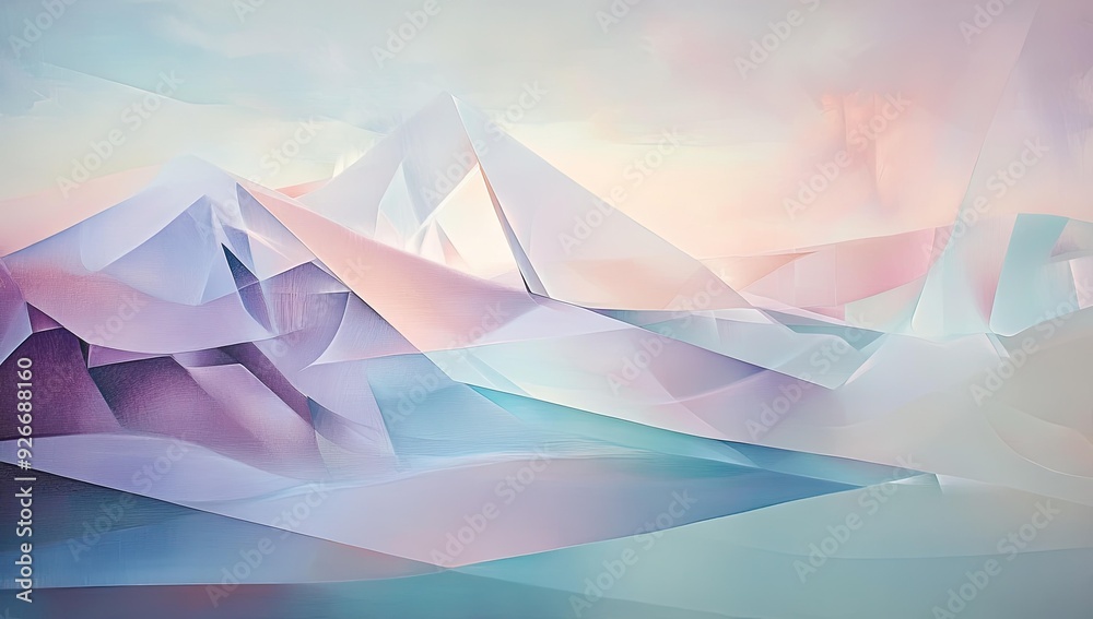 Abstract pastel mountains with a cloudy sky. Abstract pastel mountains with a cloudy sky.