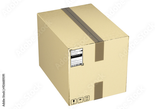 Cardboard box isolated on w...