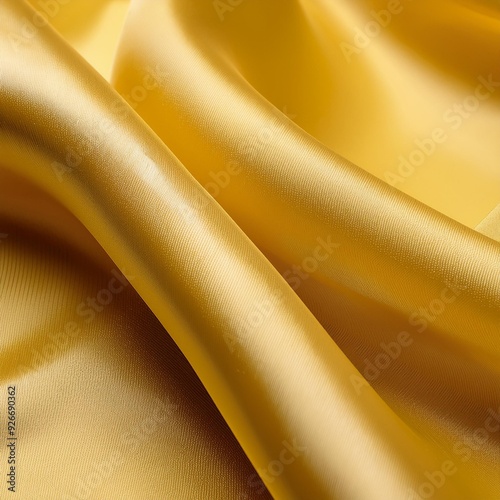 A closeup of the texture and pattern on an ultrafine yellow fabric, showcasing its softness and delicate weave. photo