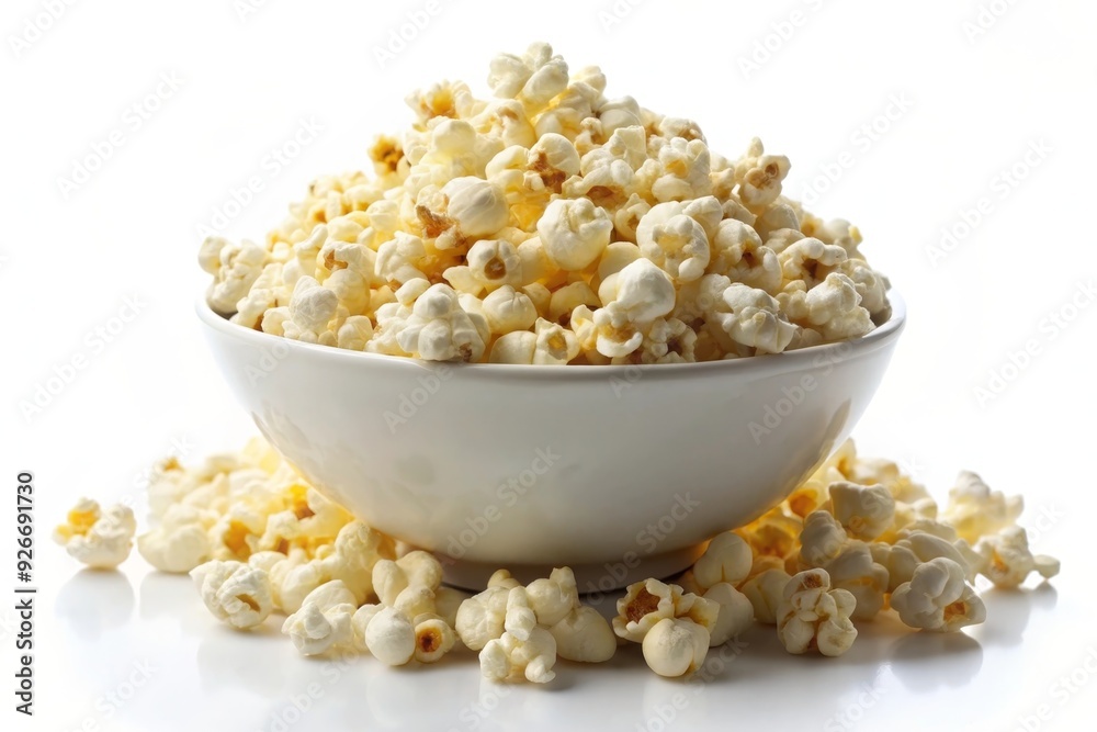 A bowl overflowing with fresh, buttery popcorn, symbolizing a movie night, entertainment, a snack, a treat, and enjoyment. A bowl overflowing with fresh, buttery popcorn, symbolizing a movie night, entertainment, a snack, a treat, and enjoyment.