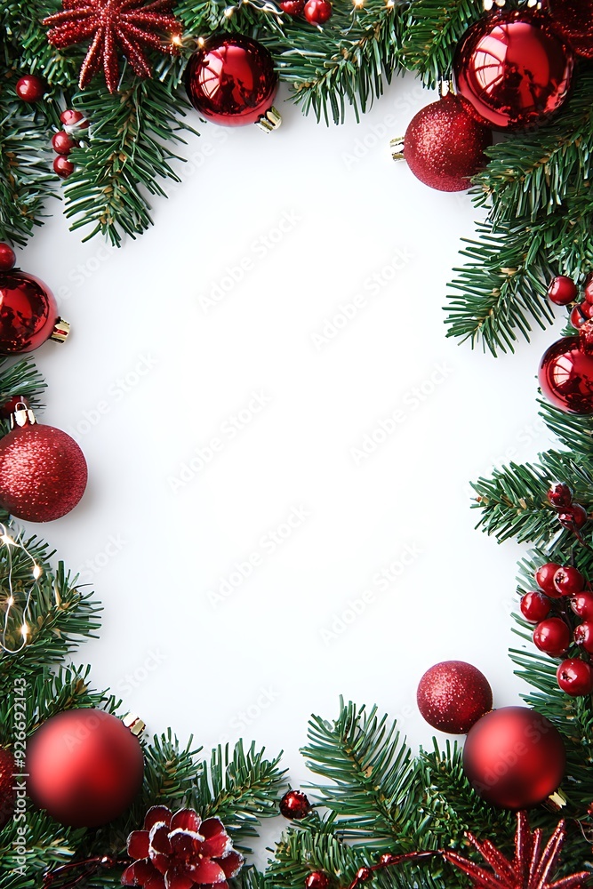 Christmas Border On White Background Christmas Border On White Background