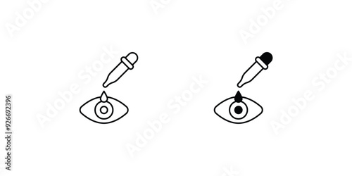 optometrist set icon with white background vector stock illustration