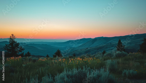 a view of a dome mountain with a soft, pastel sky at sunset