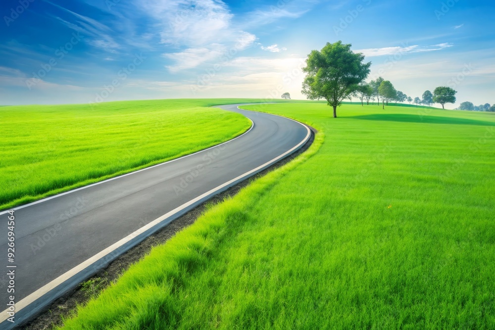 A scenic road winds through a vast expanse of green grass and meadows, under a bright blue sky, symbolizing opportunity, growth, travel, and new beginnings. A scenic road winds through a vast expanse of green grass and meadows, under a bright blue sky, symbolizing opportunity, growth, travel, and new beginnings.