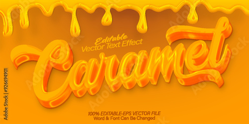 Caramel Vector Text Effect Editable Alphabet Toffee Sugar Honey