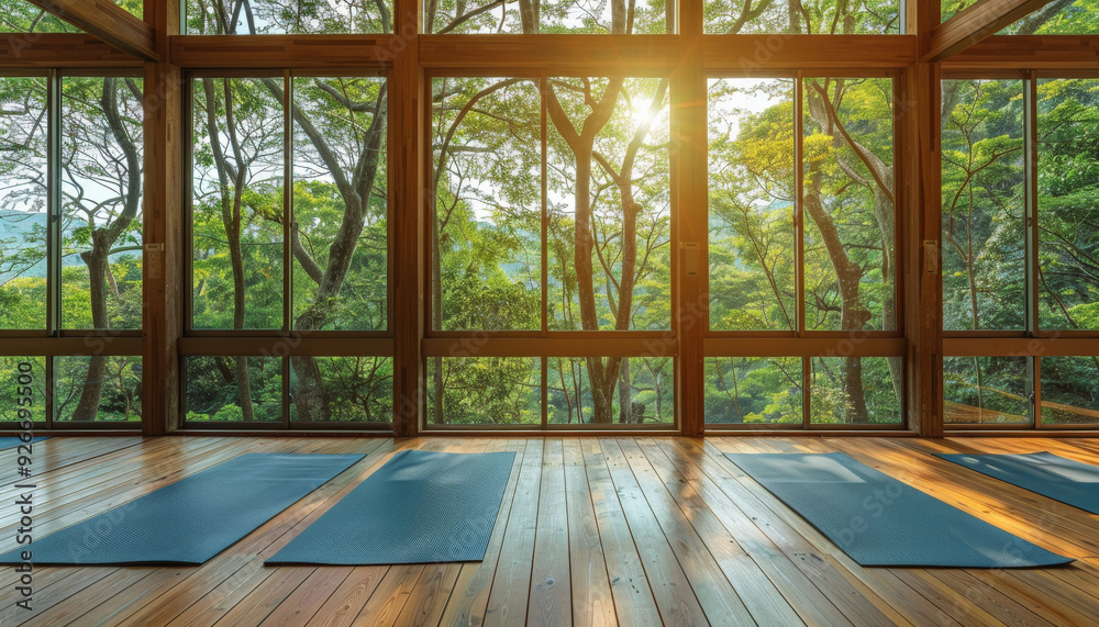 Yoga Studio Interior with Wooden Floors and Mats
Yoga Studio Interior with Wooden Floors and Mats