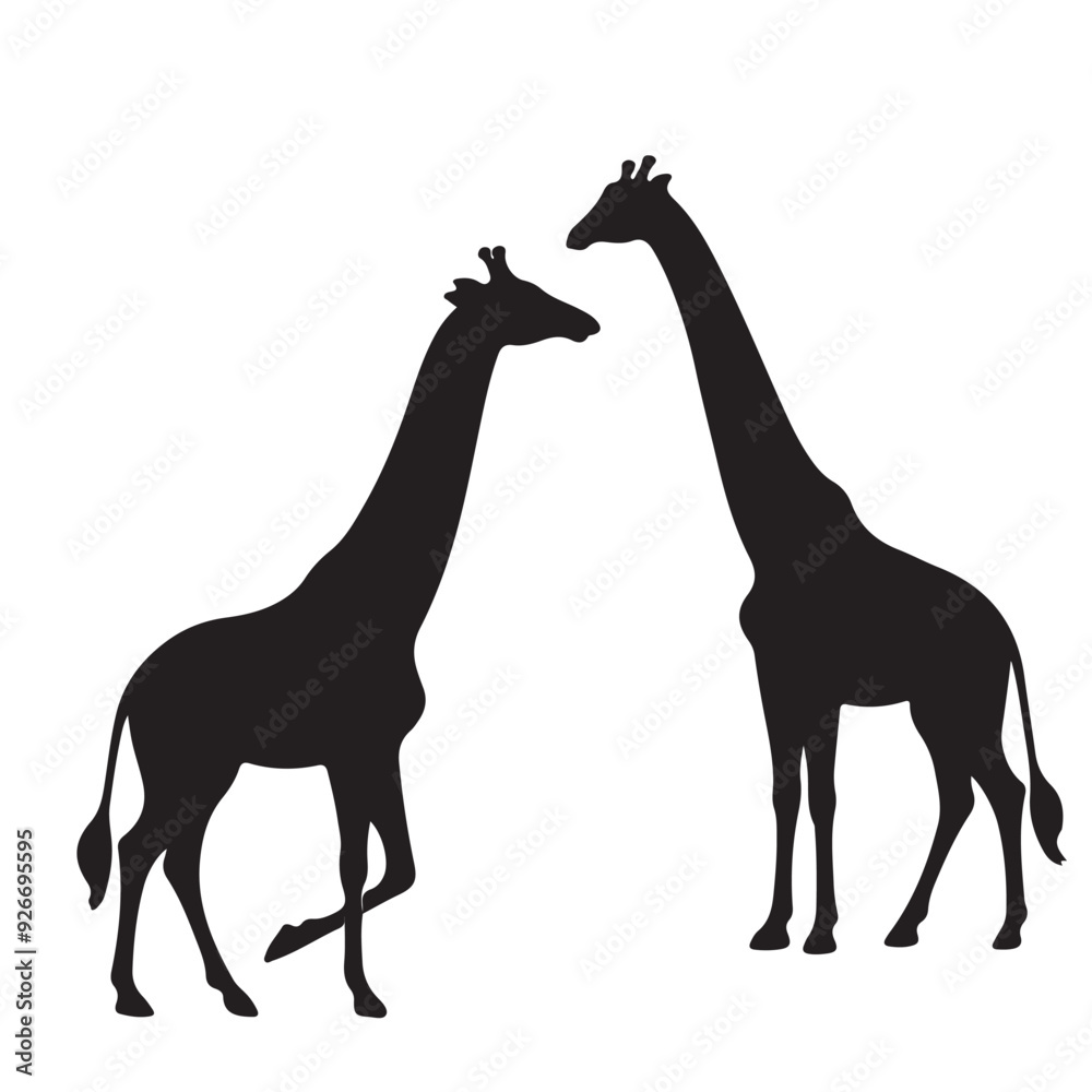 black silhouette Giraffe set vector black silhouette Giraffe set vector