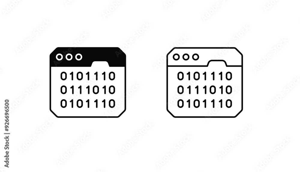 Binary Code icon design with white background stock illustration Binary Code icon design with white background stock illustration
