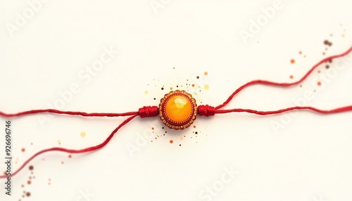 Delicate Watercolor Painting of a Hand-Tied Rakhi, Symbolizing the Sacred and Cherished Bond Between Siblings