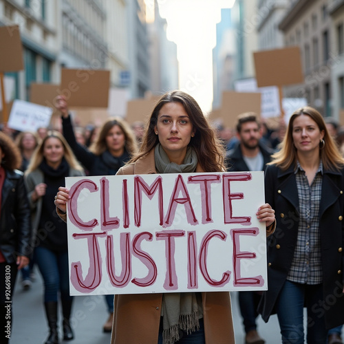 climate activist holding a sign