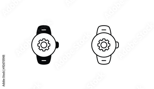 Smartwatch icon design with white background stock illustration