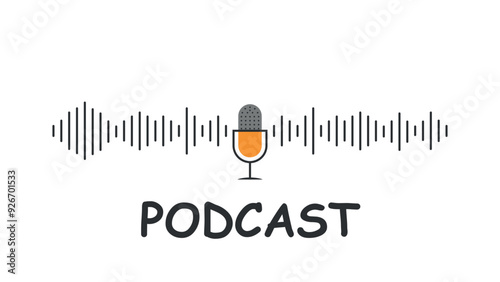 Sound wave microphone icon logo Concept of Podcast.