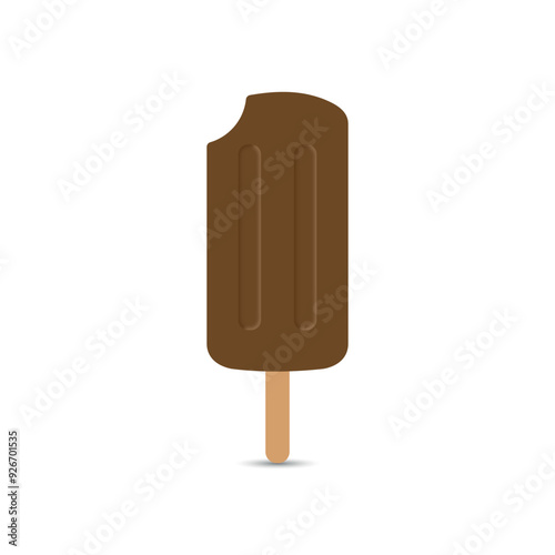 Chocolate ice cream isolated on white background