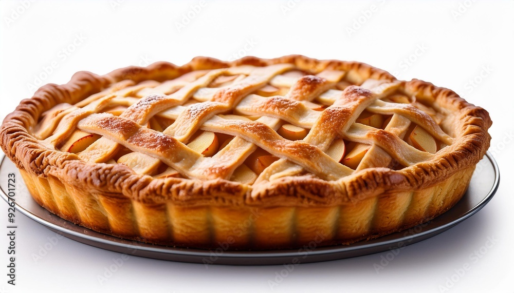 Homemade apple pie on white background Homemade apple pie on white background