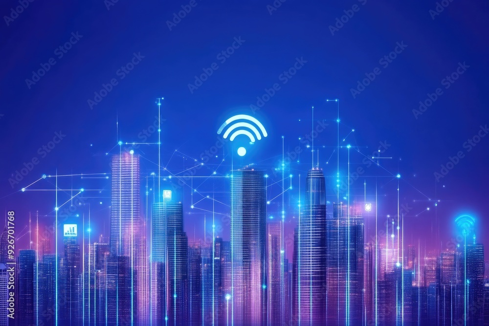 Dynamic Cityscape with 5G Network Connectivity Dynamic Cityscape with 5G Network Connectivity