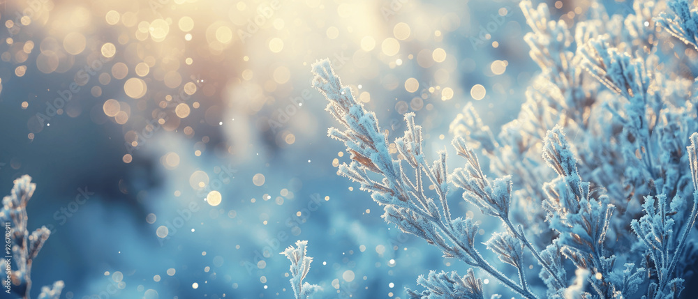 Frost-covered wildflowers in a snowy winter landscape. Generative AI Frost-covered wildflowers in a snowy winter landscape. Generative AI