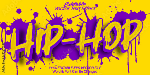 Hip Hop Vector Text Effect Editable Alphabet Urban Street Grafitti Spray Splash