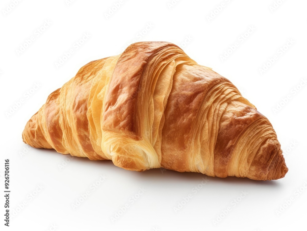 Freshly baked croissant with golden, flaky layers, perfect for breakfast or a delightful snack. Freshly baked croissant with golden, flaky layers, perfect for breakfast or a delightful snack.