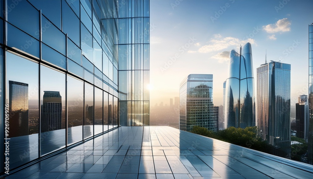 Modern Glass Facade of a Building Reflecting the Cityscape