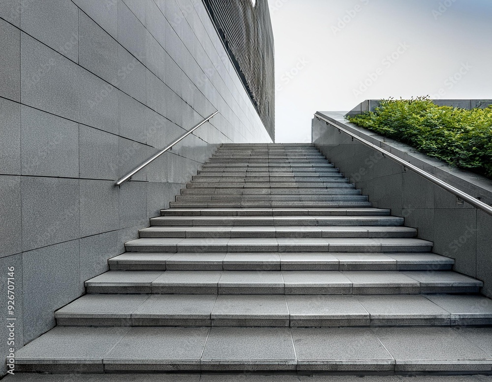 Modern Gray Stone Stairs in a Modern Building Modern Gray Stone Stairs in a Modern Building