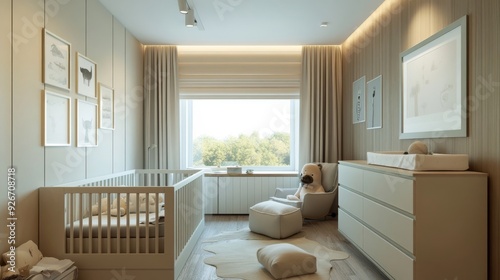 Modern baby room with Nordic aesthetic