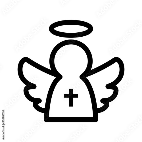 Angel icon in thin line style vector illustration graphic design