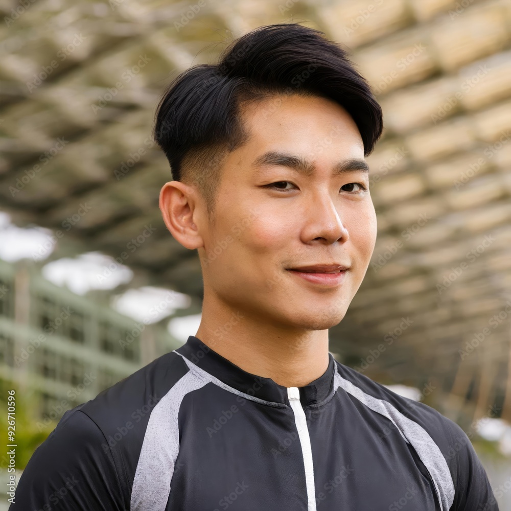 Portrait of man on a blurred background, in sportswear, ready for mountain hiking. focused on fitness and trekking, in natural outdoor setting, emphasizing sports and adventure. Portrait of man on a blurred background, in sportswear, ready for mountain hiking. focused on fitness and trekking, in natural outdoor setting, emphasizing sports and adventure.