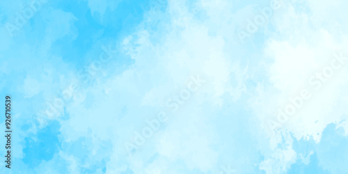 abstract white and blue color frozen ice surface design background. oft sky blue watercolor sky and clouds, Light blue background with watercolor. gradient light white sky background with clouds.