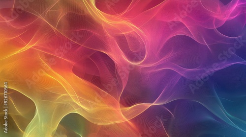 A fluid and colorful pattern of intersecting lines forming an abstract, flowing background.