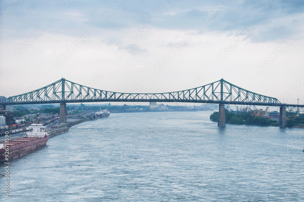 old port montreal canada Jacques Cartier bridge over the st lawrence river old port montreal canada Jacques Cartier bridge over the st lawrence river