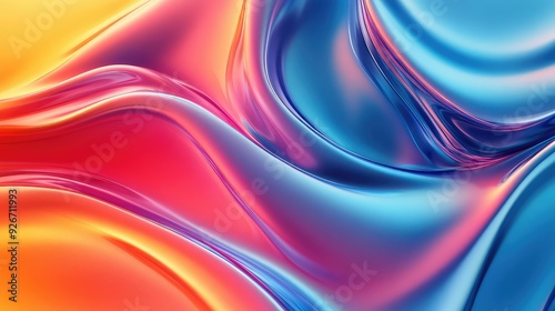 Intersecting smooth lines forming a fluid, colorful pattern on an abstract background.
