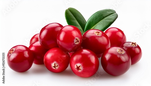 On a white BackgroundFresh cranberries on a white background