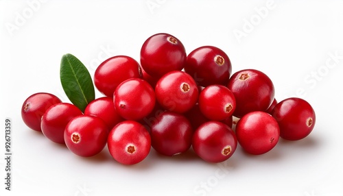 On a white BackgroundFresh cranberries on a white background