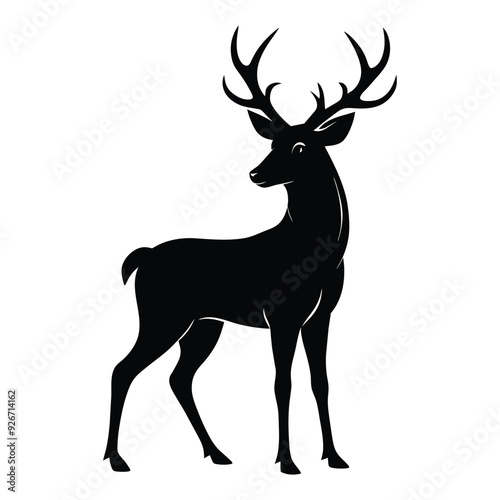 deer silhouette vector black and white