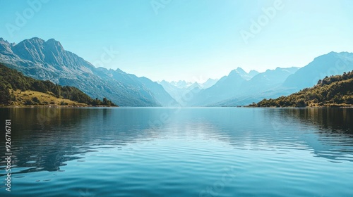 Serene Mountain Lake Landscape