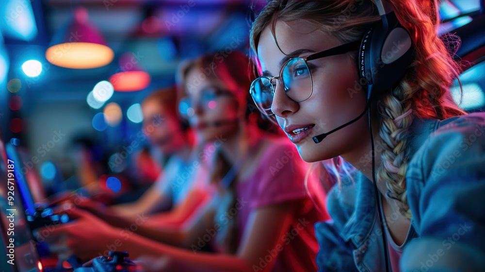 Business team playing online game, collaboration, common goal, teamwork.