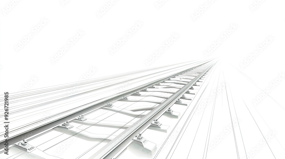 A Perspective Sketch of a Set of Train Tracks A Perspective Sketch of a Set of Train Tracks