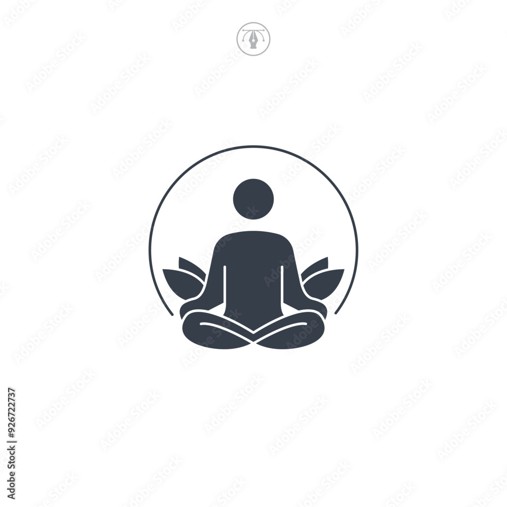Mediation Pose icon symbol vector illustration isolated on white background Mediation Pose icon symbol vector illustration isolated on white background