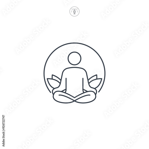 Mediation Pose icon symbol vector illustration isolated on white background