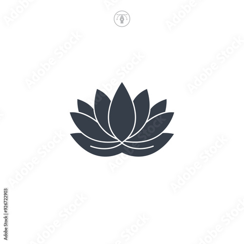 Lotus Flower icon symbol vector illustration isolated on white background