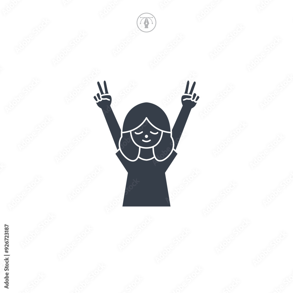 Peaceful icon symbol vector illustration isolated on white background Peaceful icon symbol vector illustration isolated on white background